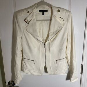 White House Black Market Women's Cream Jacket
